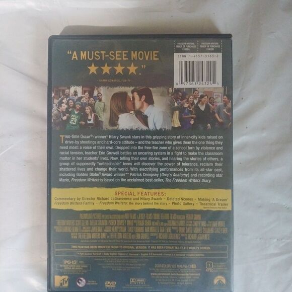 Freedom Writers (DVD, 2007, Full) Hilary Swank, Imelda Staunton, Patrick Dempsey - Picture 2 of 3